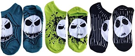Disney Nightmare Before Christmas No-Shows Ankle Socks Jack Skellington 3 Pair