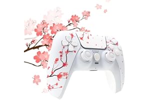 IFEEHE Cherry Blossoms Front Shell for PS5 Controller with Touchpad Cover Custom Faceplate for PS5 BDM-020 (Cherry Blossoms)