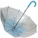 Kung Fu Smith Women Half Automatic Clear Flower Bubble Dome Shape Wind Stick Rain Umbrella, Blue