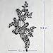 1 Pair Fine Lace Fabric Patches Embroidered Trim Applique Decor Dress Decoration (Black +Silver)