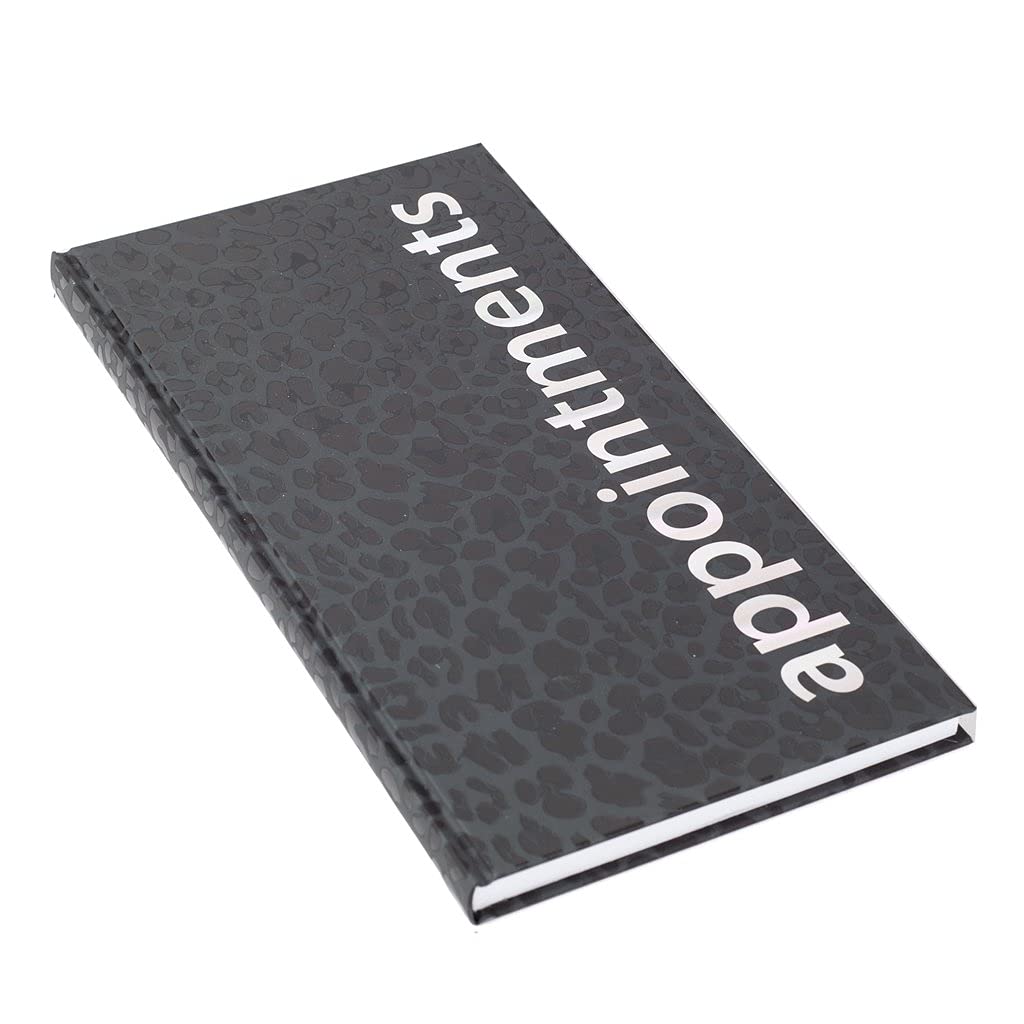 Agenda 2021 3 Column Assistant Black Leopard Print Appointment Planner