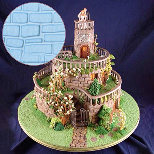 6 Fondant+Impression+Embossed+Cobblestone+Chocolate