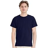 Hanes EcoSmart Crewneck T-Shirt for Men, Soft Cotton Blend, Classic Fit, Durable Everyday Tee, Tear Away Label, Short Sleeve, Lightweight Fabric, Machine Washable, Sustainable, 5XL, Navy