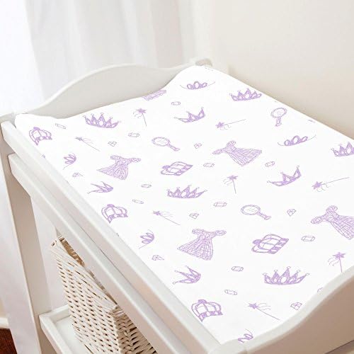 Carousel Designs Pastel Purple Princess Changing Pad Cover - Organic 100% Cotton Change Pad Cover - Made in the USA