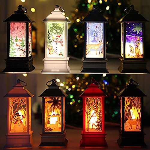 Vintage Lantern Decorative With Led Light Christmas Candle With Led Tea Light Candles For Christmas Party (A, 5.5x5.5x13cm)