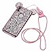 iPhone X Case, Umiko(TM) Super Cute Sparkle Bling Bling Glitter 3D Disney Mickey Mouse Ears Soft Protective TPU Rubber Case with Strap for Apple iPhone X (2017), Rose Gold