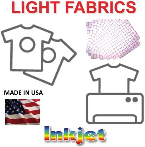 Transfer Paper for Ink Jet, Light Fabrics 50 PK