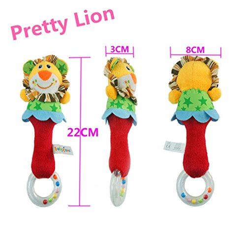 image for BBI IB Baby Animals Rattle Shaker 4 Packs Soft Plush Rattle Toys Handb