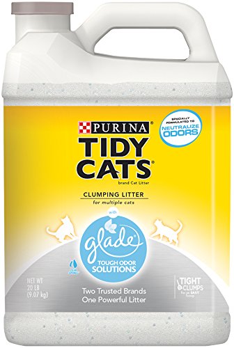 Purina Tidy Cats Glade Tough Odor Solution Clear Springs Clumping Cat Litter, 20 lb. Jug, Pack of 2
