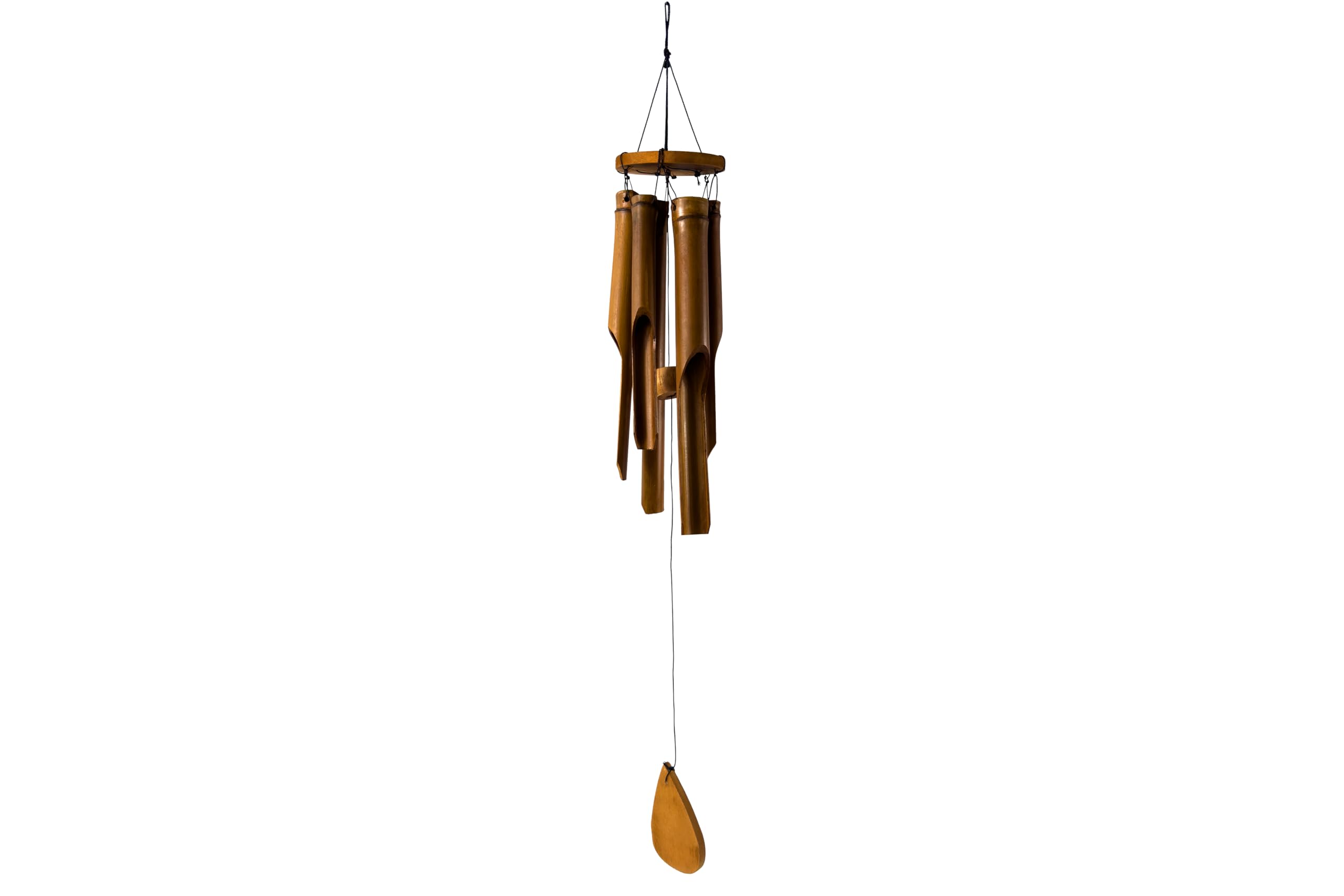 Unknown Bamboo Wind Chime - 70 cm (L) - Brown - Rustic Style - 6 Bamboo Tubes