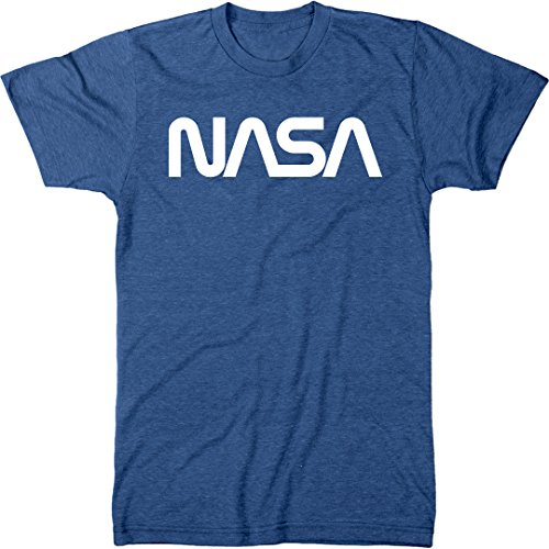 NASA Vintage White Worm Logo Men's Modern Fit Tri-Blend T-Shirt (Vintage Royal, XX-Large)