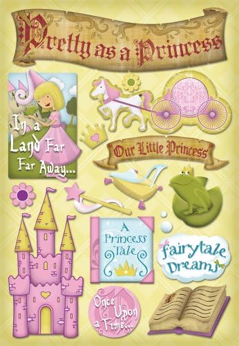 KAREN FOSTER Design Acid and Lignin Free Scrapbooking Sticker Sheet, A Princess Tale