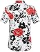 SSLR Men's Button Down Short Sleeve Hawaiian Style Tropical Shirt (X-Large, White)