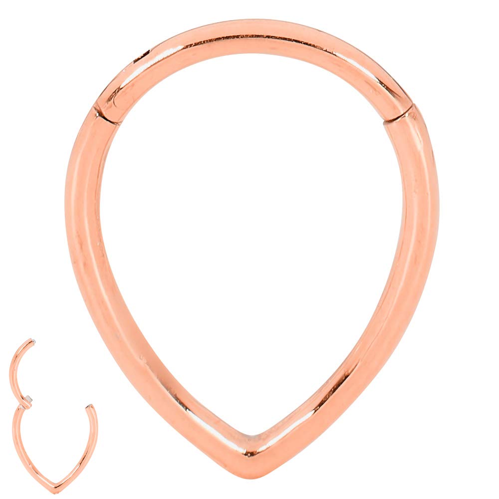 365 SLEEPERS (10mm) 316L Surgical Steel Hypoallergenic Tear Drop Septum Jewellery Hinged Segment Ring Body Piercing Hoop Lip Rings Helix Cartilage Rook Sleeper Earrings