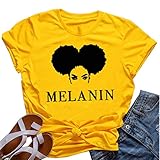 YourTops Women Melanin Graphic T-Shirt Afro Woman
