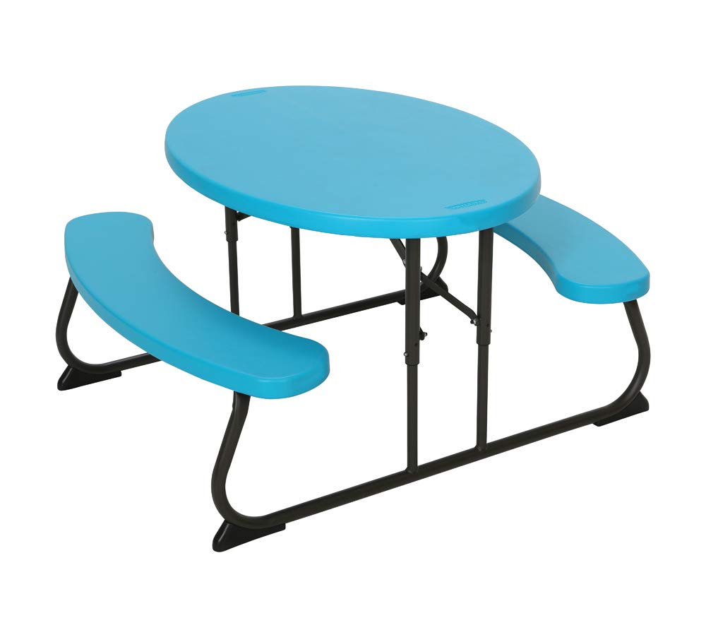 LIFETIME 60229 34 in x 25 in (86 x 63 cm) Children's Oval Picnic Table (glacier blue) โ image 1