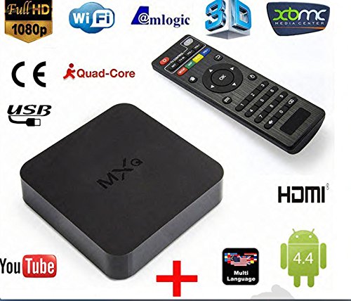 E Vigilia (TM) MXQ Amlogic S805 Quad Core Xbmc Tv Box Android 4.4 Kitkat H.265 Wifi LAN Miracast Airplay Hdmi 1g RAM 8g ROM + Free Phone Stand
