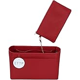 ETTP Purse Organizer Insert For Handbags, Tote Bag Organizer Insert, Handbag Organizer For Tote & Handbags, Compatible with Neverful Speedy and More (Medium,Red)