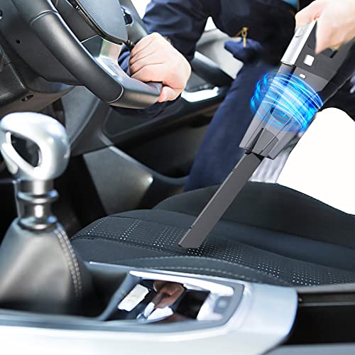 Handstaubsauger, 8000PA Kabellos Handstaubsauger Akku, 6000mAh Leistungsstarker Staubsauger Aufladbar Autostaubsauger mit 2 Waschbarer HEPA Filters, Kabellos Autostaubsauger für Haus, Auto,Tierhaare