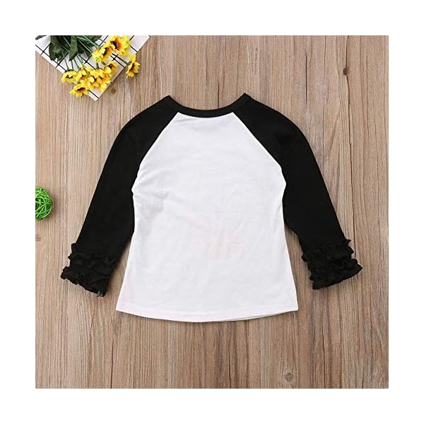 Baby Kids Girl Unicorn Thanksgiving Christmas Car Print Ruffle Polka Dot Cotton T-Shirt Top Outfits - Image 4