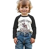 CM C&M WODRO Toddler Baby Girl Long Live Cowgirl Raglan Shirt Kid Funny Western Graphic Long Sleeve Tees Fall Jersey Top