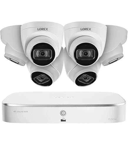 Lorex 2K QHD Wire Free 4-Camera System – 1TB NVR, 8-Channel, Alexa/Google