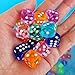 100 Pieces Translucent Colors 6-Sided Games Dice Set, 14 mm Round Corner Dice for Playing Games, Like Board Games, Dice Games, Math Games, Party Favors, Toy Gifts or Teaching Kids Math (100 Pack)