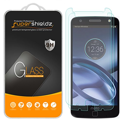 (2 Pack) Supershieldz for Motorola Moto Z and Moto Z Droid Tempered Glass Screen Protector, Anti Scratch, Bubble Free (Best Moto Z Screen Protector)