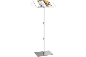 DigDozer Acrylic Podium Stand,Angle Adjustable Lecterns & Podiums,Transparent Pulpits for Churches,Conference,Speeches,Weddings,Classroom,Concert,42.3" H Professional Presentation Podiums