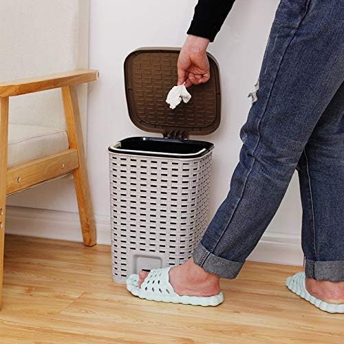 Trady Dustbin Trash Can Home Foot Pedal Kitchen Cuisine Hotel Garbage Bag Holder Waste Bin Office Paper Basket