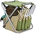 INNO STAGE 10 Piece Gardening Hand Tools Set with Garden Storage Tote Bag and Seat-Best Garden Tools Kit Organizer Valentine's Day Gifts