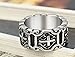 Flongo Men's Classic Stainless Steel Silver Black Celtic Knot Cross Band Ring, Size 12, Religious Men Women Prayer Cross Wedding Anniversary Band