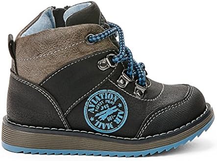 Malcom Baby Boys Hard Sole Booties - Comfortable Boots Made from Synthetic Leather with a Zipper for Easy Fit - Perfect Walking Shoes (Toddler/Infant)