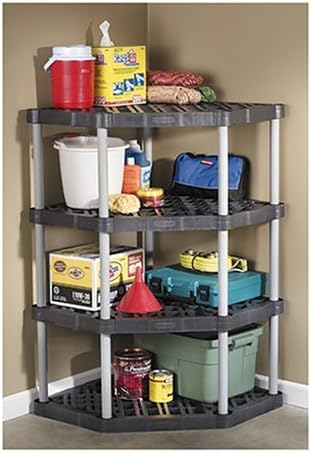 Amazon Com Rubbermaid 54 3 4 Inch Four Shelf Corner Shelving Unit