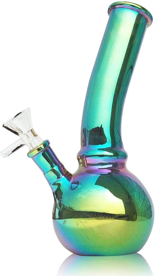locinoe 3D Plating Painting Stickers,Green Colorful Plating, Natural Fresh, 8inch Handmade Pipe Vase,Glass Large Volume Water Tank