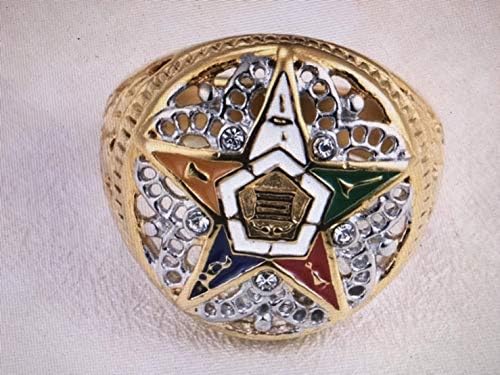 Nattaphol 2018 Newest 316l Stainless Steel Gold & Silver OES Order of The Eastern Star Rings for Men Women (6)