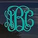 Custom Personalized Vine Monogram Initial Letter Sticker Decal Compatible with All Yeti Cups, Phone, Laptops, Tumblers, Car Windows, Boats, Notebooks (Many Sizes and Glitter Options Available)
