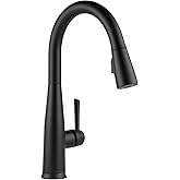 Delta Essa Touchless Kitchen Faucet with Touch Technology, Matte Black Kitchen Sink Faucet with Pull Down Sprayer, Single Hole, Matte Black 9113TL-BL-DST