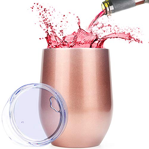 Wine Tumbler, Soft Digits Stainless Steel Stemless Wine Glass Tumbler
