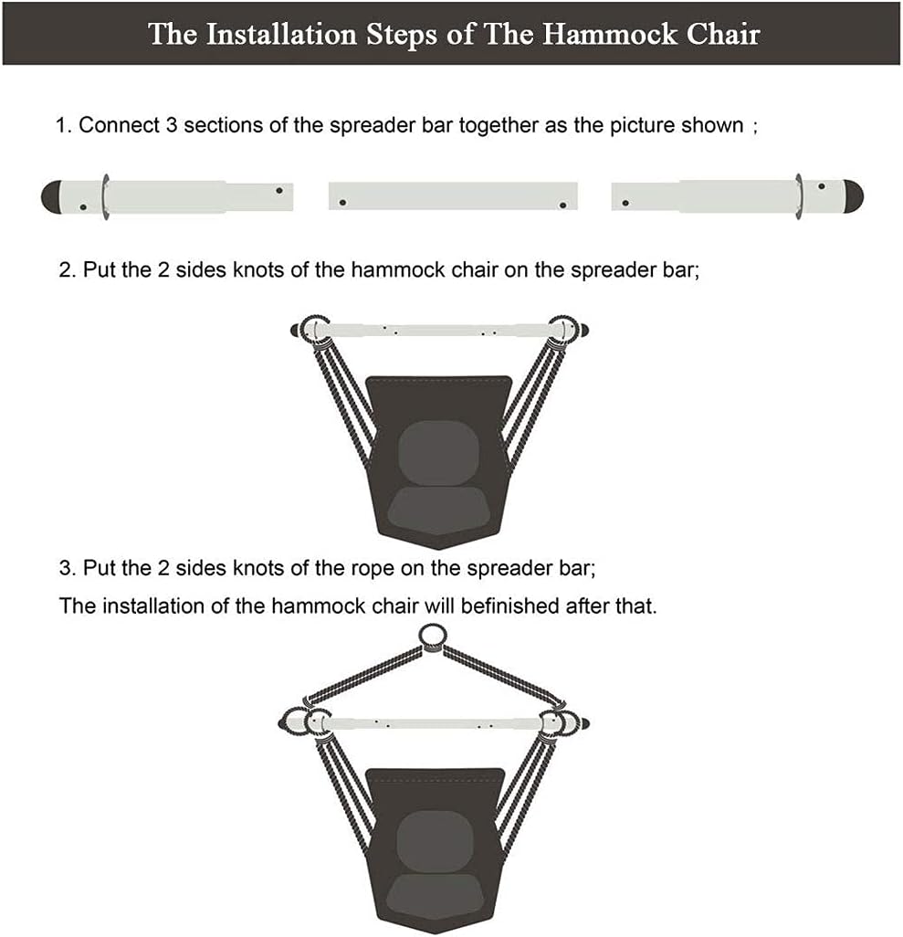 ADVOKAIR Hammock Chair Hanging Swing Chair Large Hanging Chair Soft Comfort Durability: Kitchen & Dining