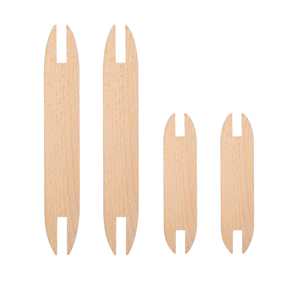 Smavles Wooden Shuttle 4-Piece Set - Weaving Tool, Stick, Hand Loom Set for Tapestry, Knitting & Handcrafts