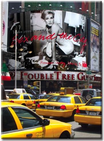 Yellow Cabs on Times Square I - New York City Photo Souvenir Refrigerator Magnet - NYC Fridge Magnets - Keepsake Souvenir Memorabilia New York City Novelties