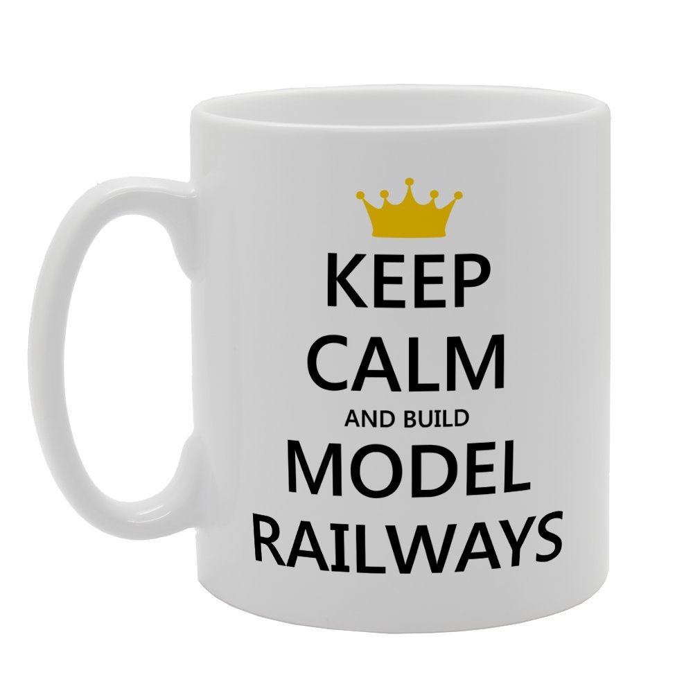 Coralgraph Inc MG1929 Keep Calm and Build Model Railways Novelty Gift Printed Tea Coffee Ceramic Mug