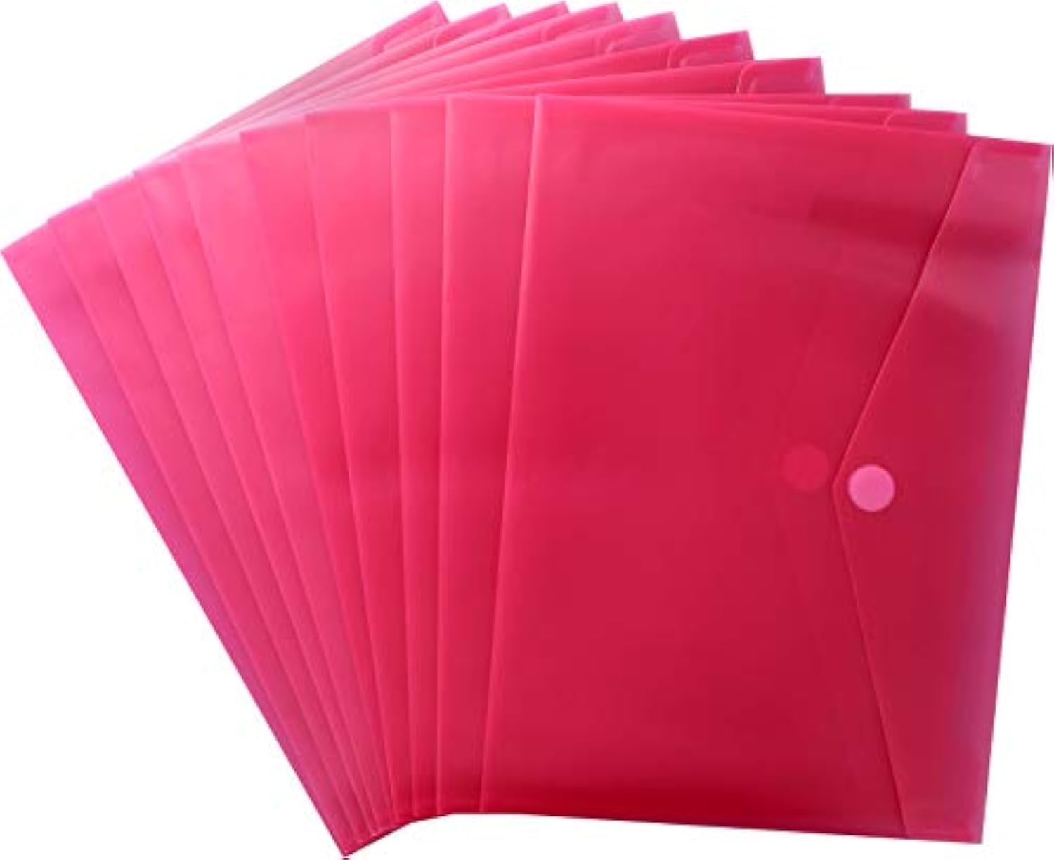 EXXO by HFP 90146 Document Wallets A4 Landscape with Velcro Fastening Transparent Red Polypropylene Pack of 10 335 mm x 240 mm