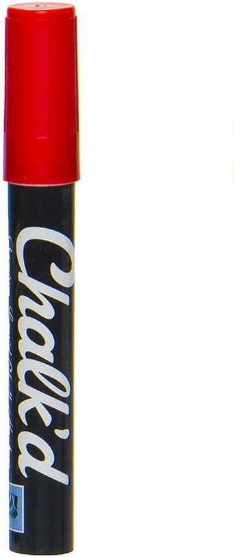 Red Liquid Chalk Markers – Single (One) Piece Premium Bold Chalk Ink Pens - 6mm Reversible Bullet & Chisel Tip - Dry & Wet Erase - Create-A-Pack With Additional Chalk'd Colors