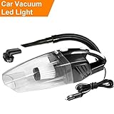 Car Vacuum Cleaner High Power 12V 120W Strong Suction Dust Buster Handheld Vac Pet Hair Crumbs Wet / Dry protable with Flash LED light HEPA filter Cigar Lighter 4000PA 15FT(4.5M) Power Cord - Black