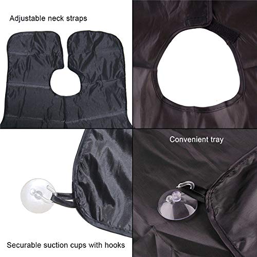 Beard Apron Beard Hair Catcher for Men Shaving Non-Stick Hair,with 4 Strong Suction Cups by Alicoco (black)