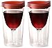 Vino2Go Double Wall Insulated Acrylic Wine Tumbler with Merlot Slide Top Drink Lid 10 oz. Set of 2