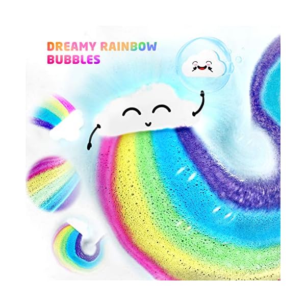 Rainbow-Bath-Bombs-Gift-Set-Ribivaul-4-Extra-Large-132-g-Handmade-Bath-Bombs-with-Natural-Ingredients Rainbow Bath Bombs 4x132g, Mother's Day & Valentine's Day Gift Set, Ribivaul Handmade Bath Bombs with Natural…