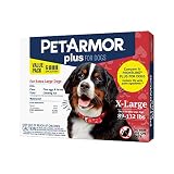 PETARMOR Plus for Dogs Flea and Tick Prevention for Dogs, Long-Lasting & Fast-Acting Topical Dog Flea Treatment, 6 Count